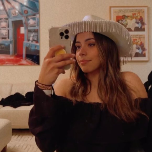 Handmade Rhinestone Fringe Iridescent Cowboy Hat - Space/Disco Cowboy Theme main image 4